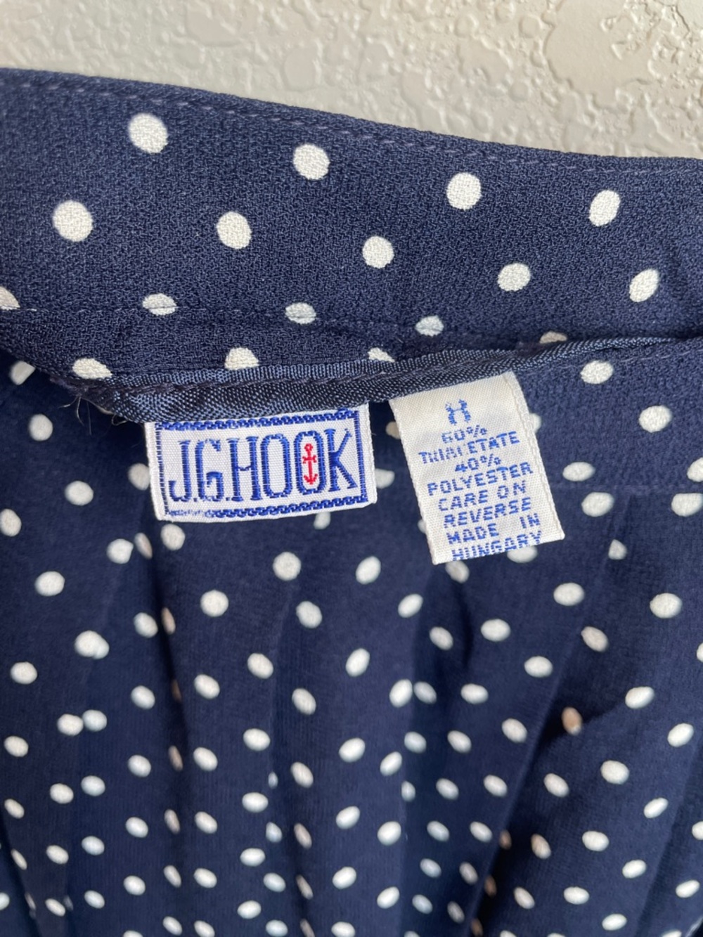 Vintage JG Hook Blue and White Polka Dot Midi Skirt - Picture 4 of 4